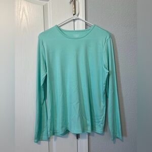 L.L. Bean Mint Green Teal Long Sleeve Tee for Layering Size L